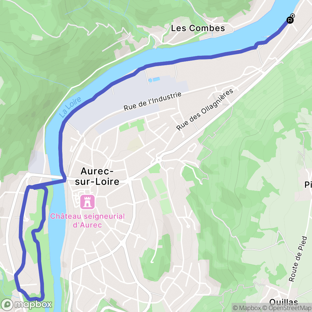 Aurec-sur-Loire : carte du parcours de randonnée - France