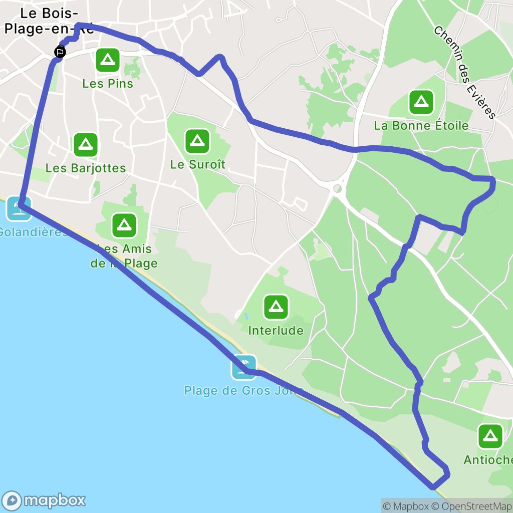 Le Bois-Plage-en-Ré : carte du parcours de randonnée - France