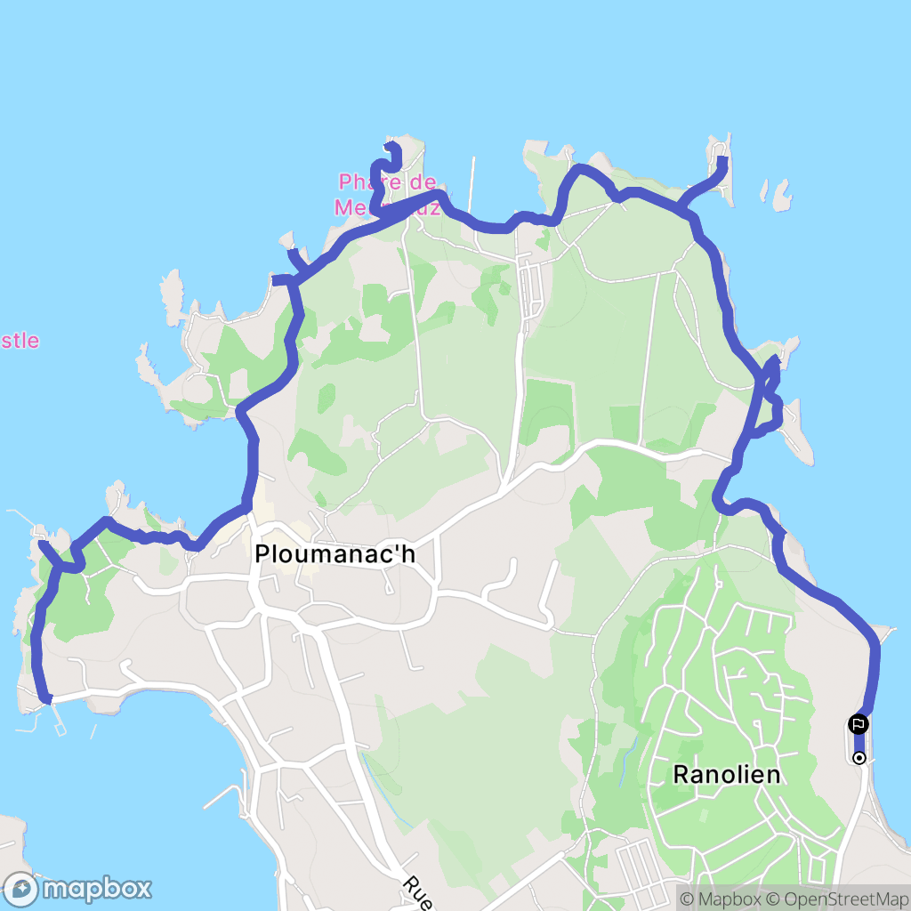 Perros-Guirec : carte du parcours de randonnée - France