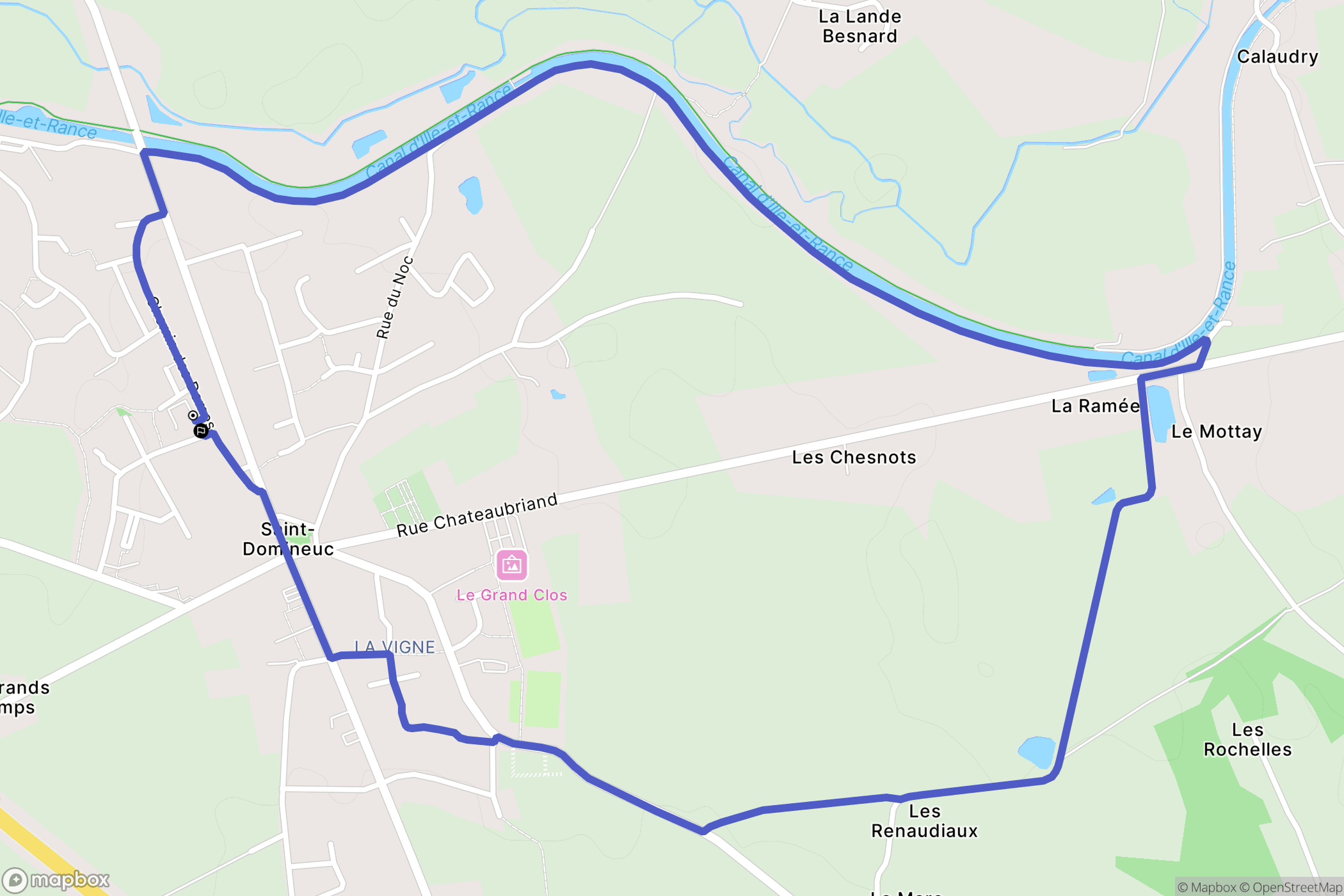 Saint Domineuc : carte du parcours de randonnée - France