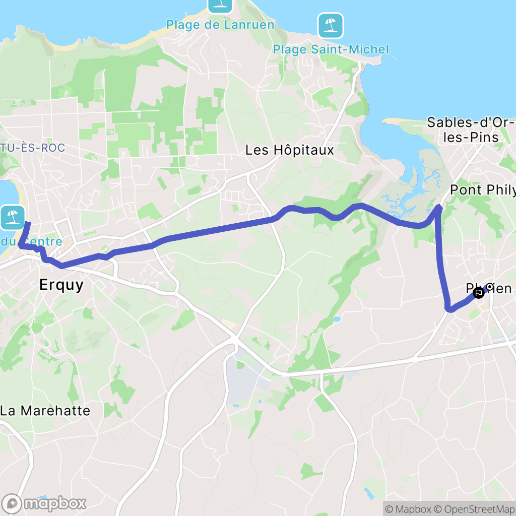 Plurien : carte du parcours de randonnée - France