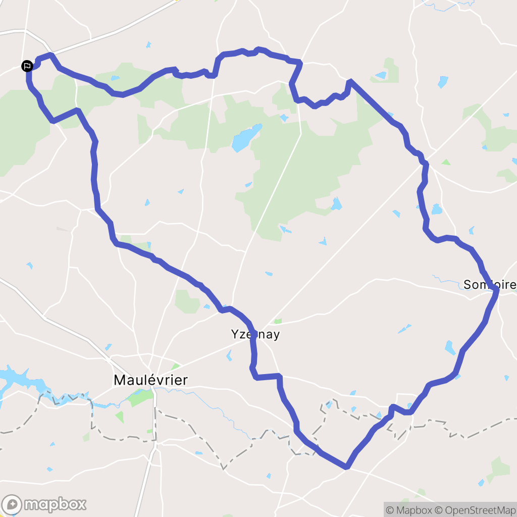 Nuaillé : carte du parcours de randonnée - France