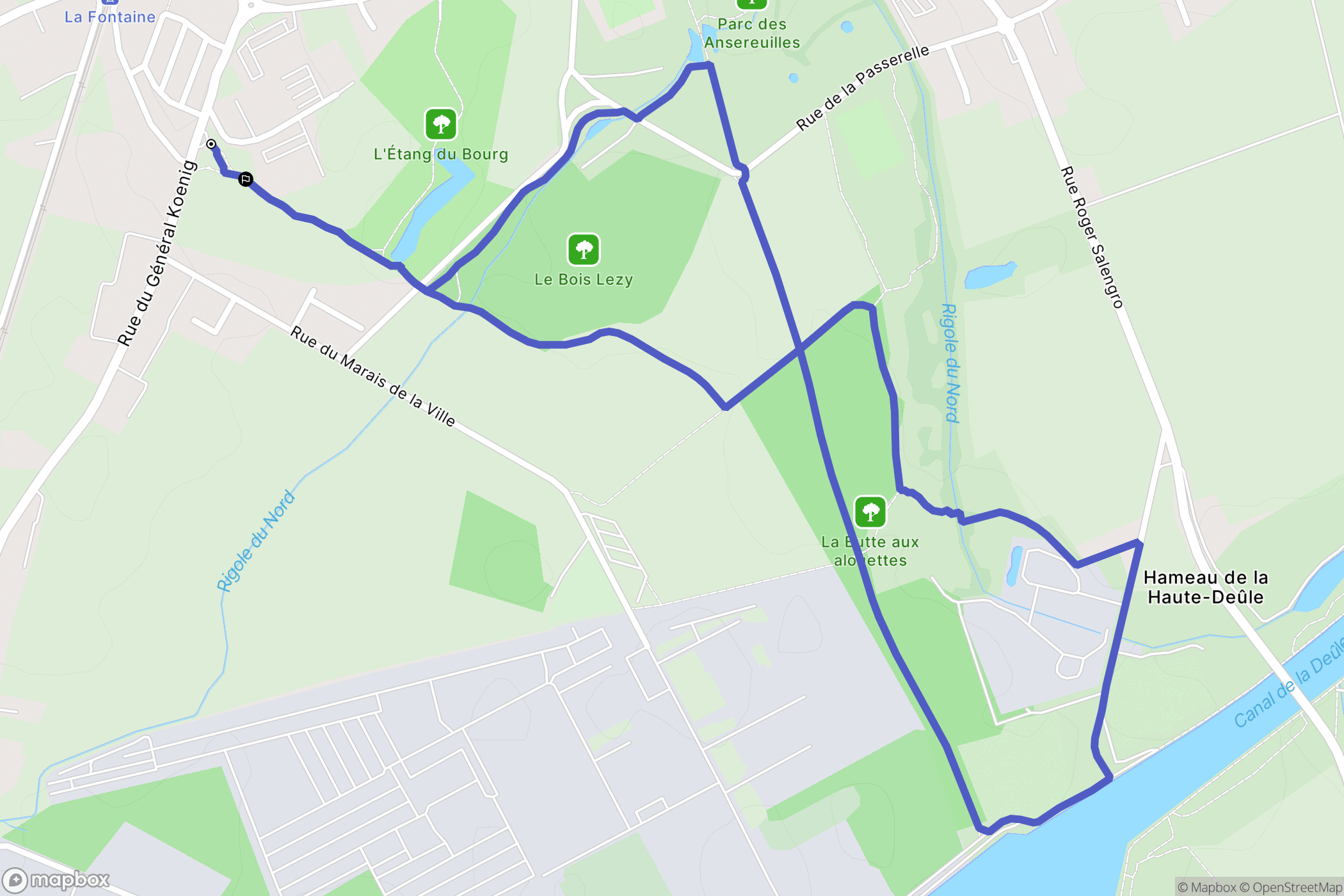 Wavrin : carte du parcours de randonnée - France