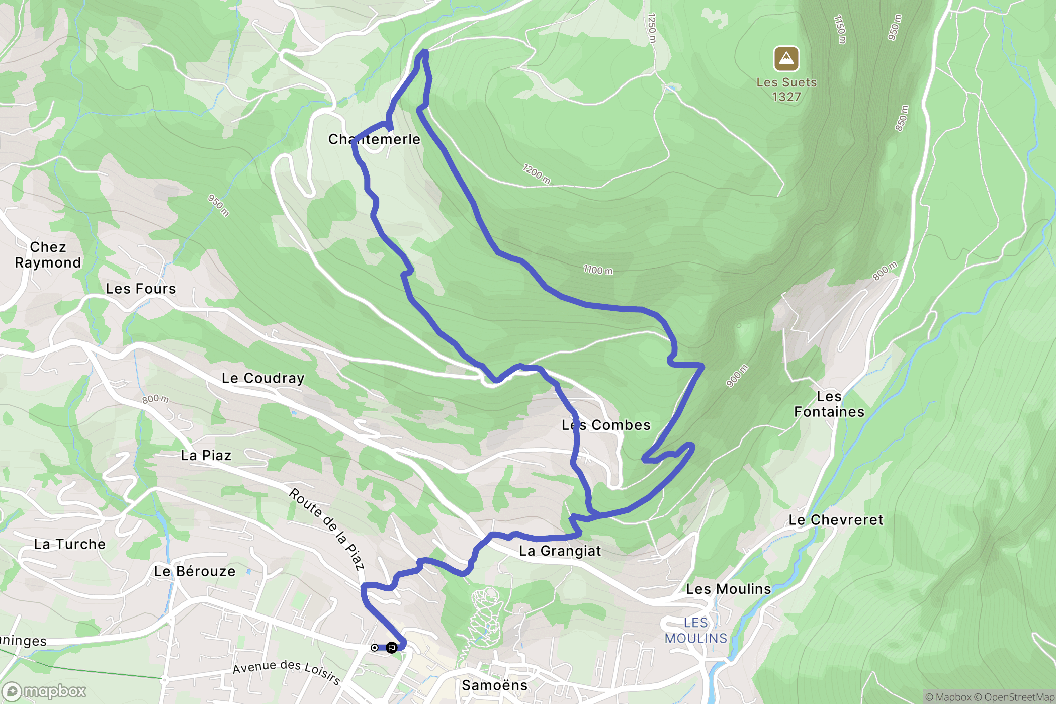 Samoëns : carte du parcours de randonnée - France