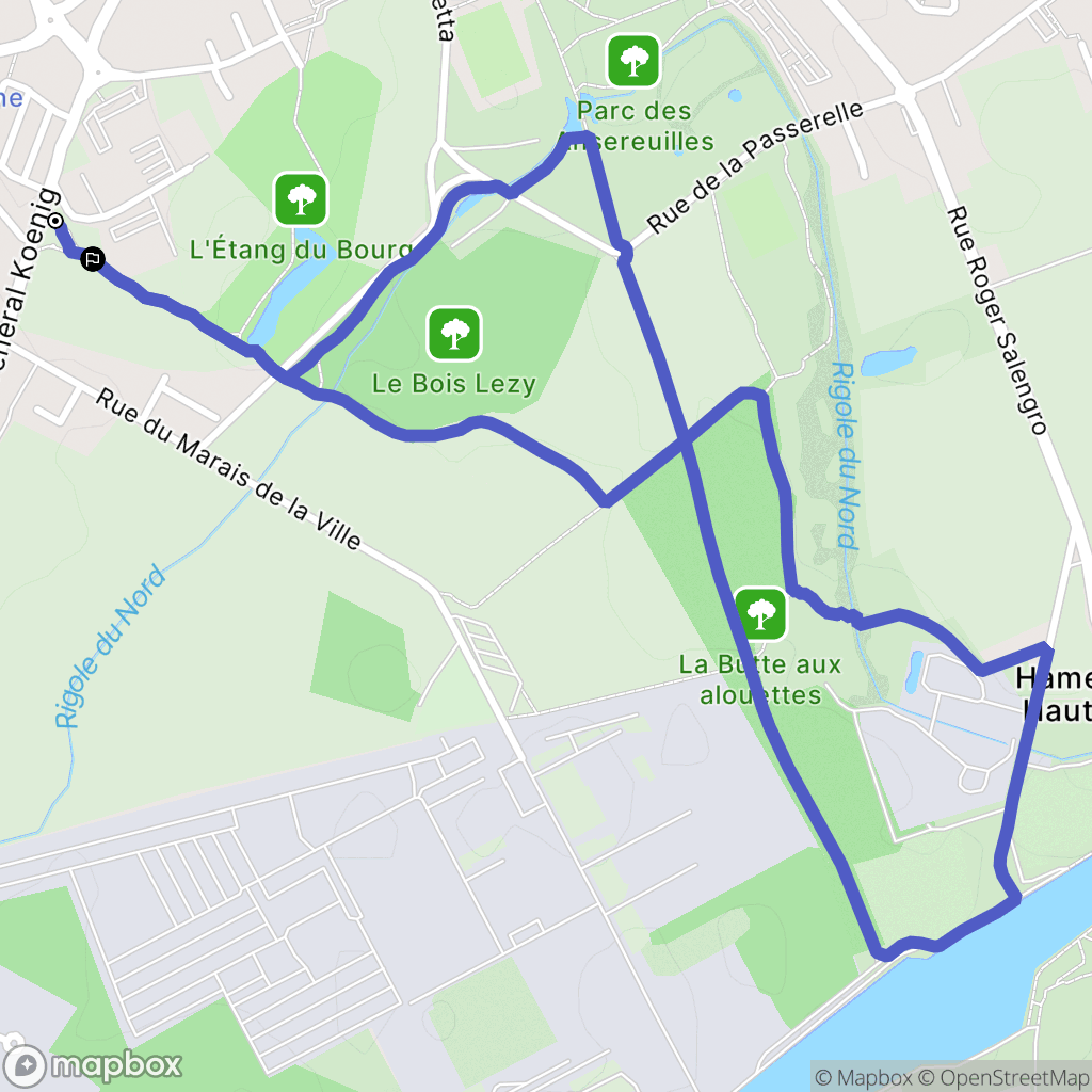 Wavrin : carte du parcours de randonnée - France