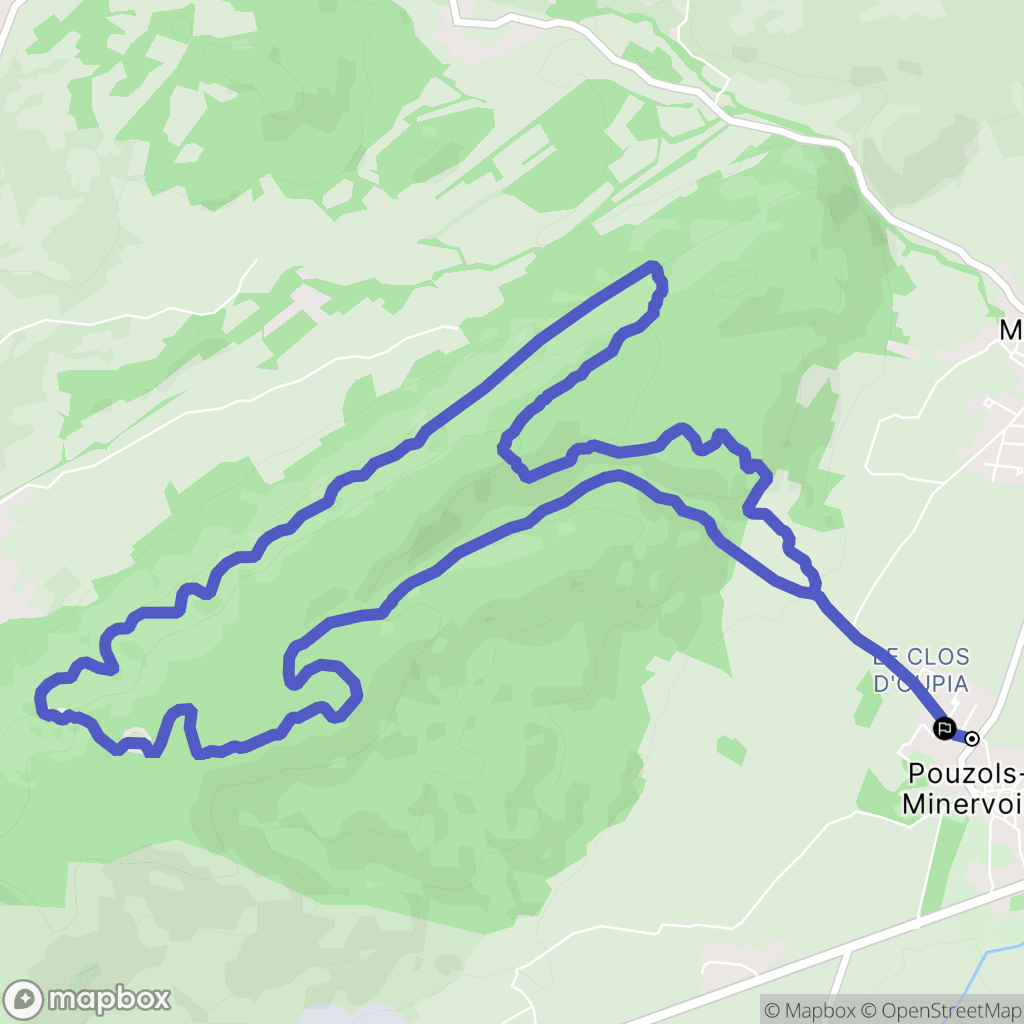 Pouzols-Minervois : carte du parcours de randonnée - France