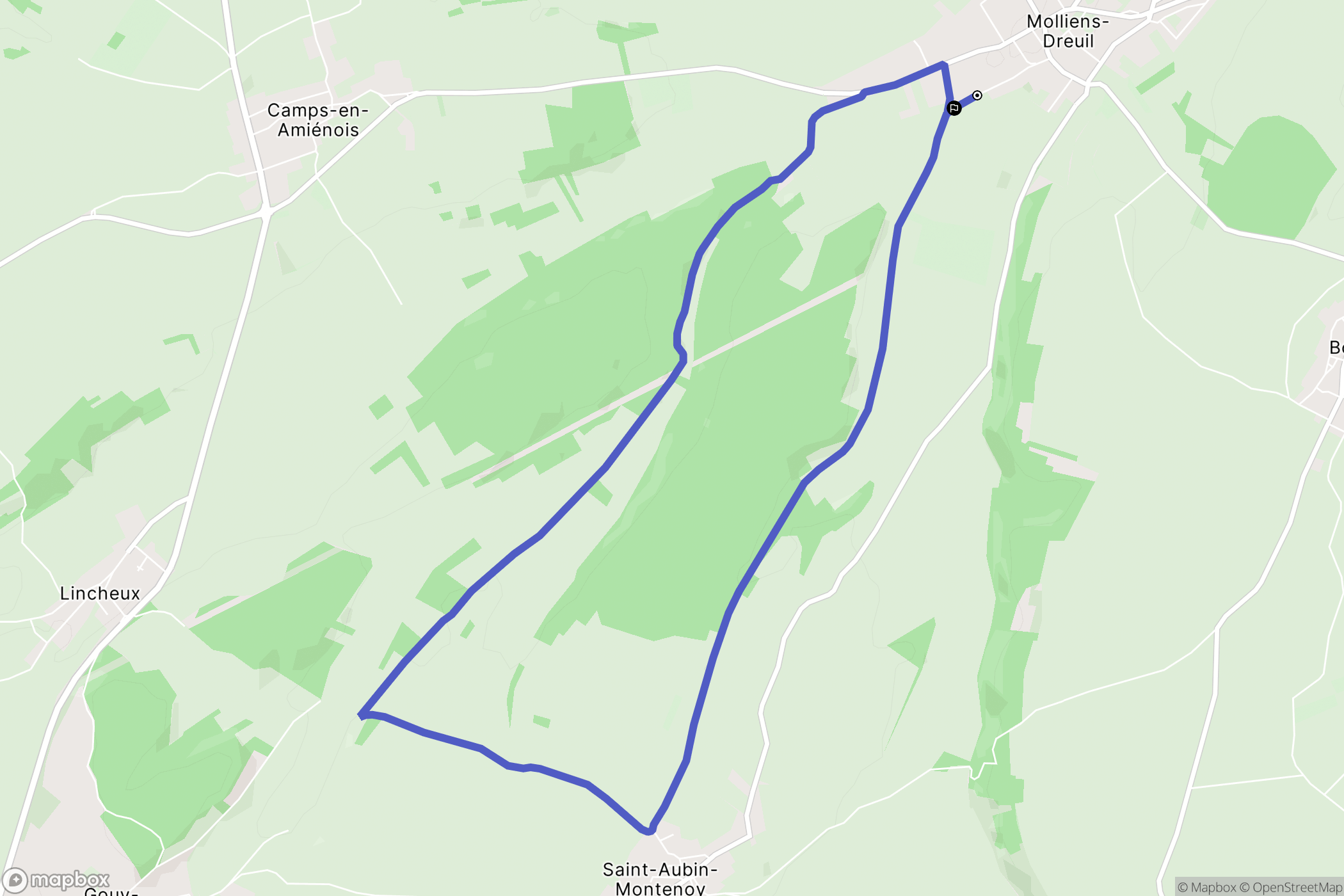 Molliens-Dreuil : carte du parcours de randonnée - France