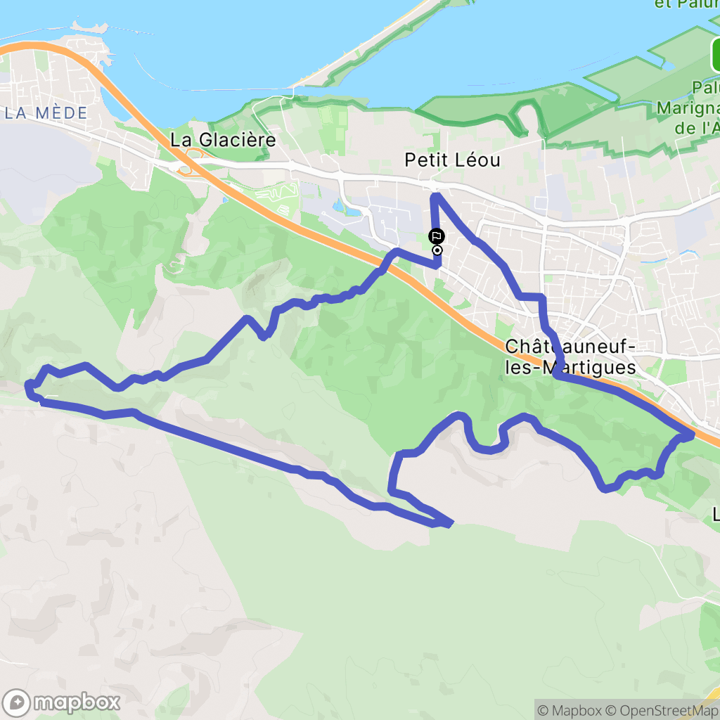Châteauneuf-les-Martigues : carte du parcours de randonnée - France