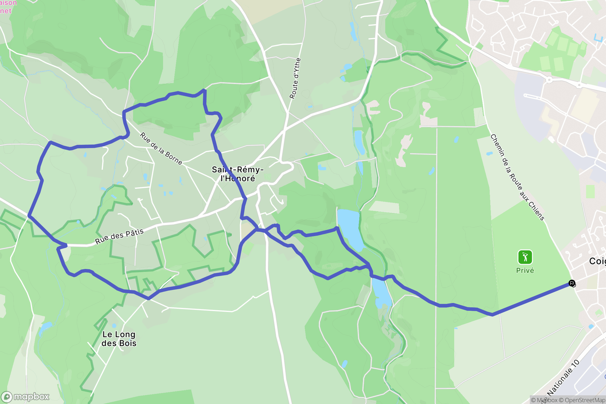 Coignières : carte du parcours de randonnée - France