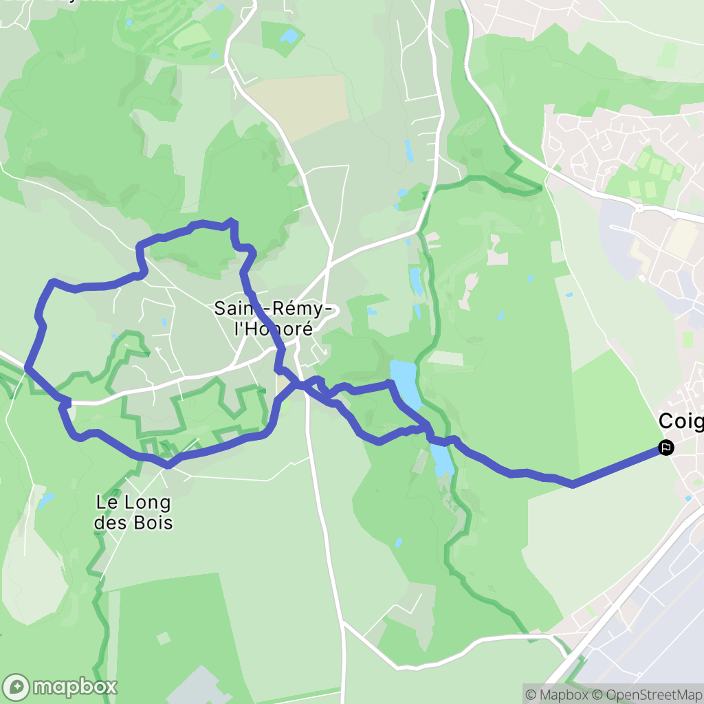 Coignières : carte du parcours de randonnée - France