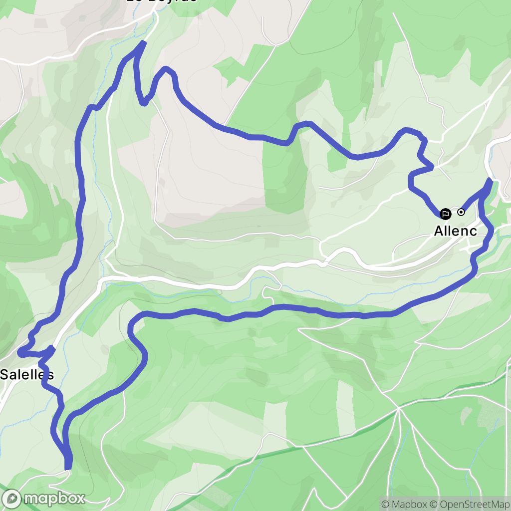 Allenc : carte du parcours de randonnée - France