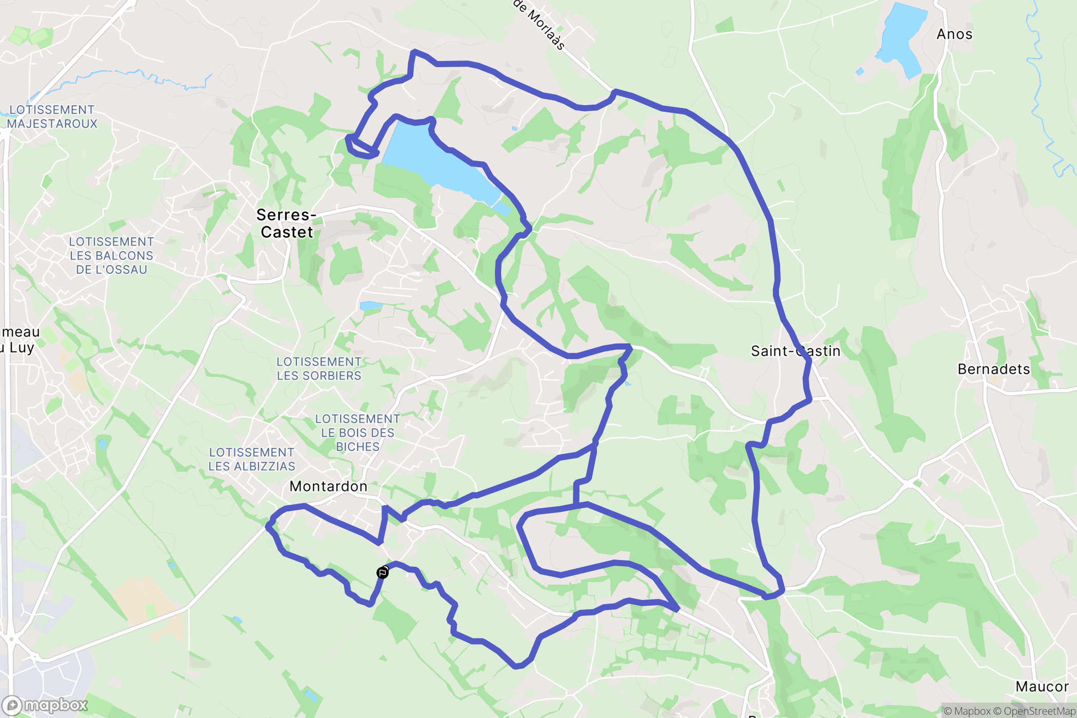 Montardon : carte du parcours de randonnée - France
