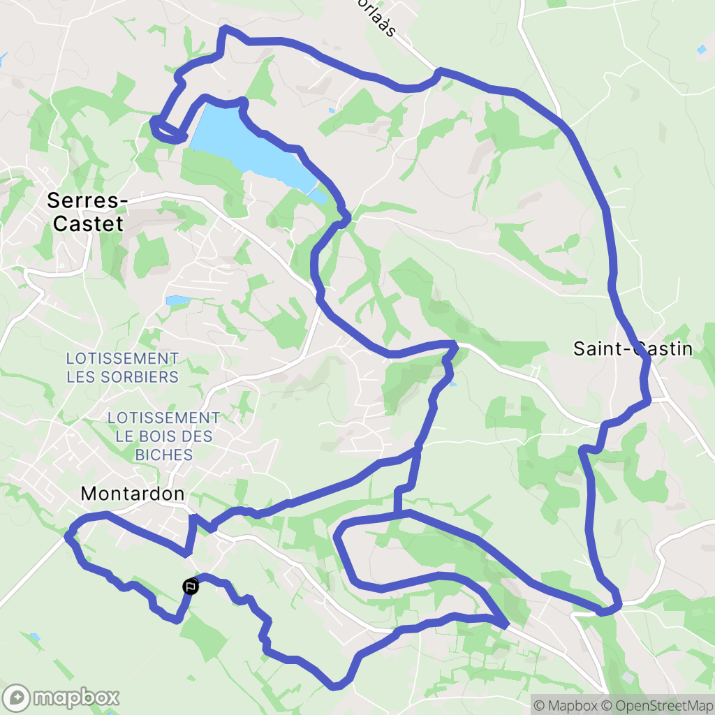 Montardon : carte du parcours de randonnée - France