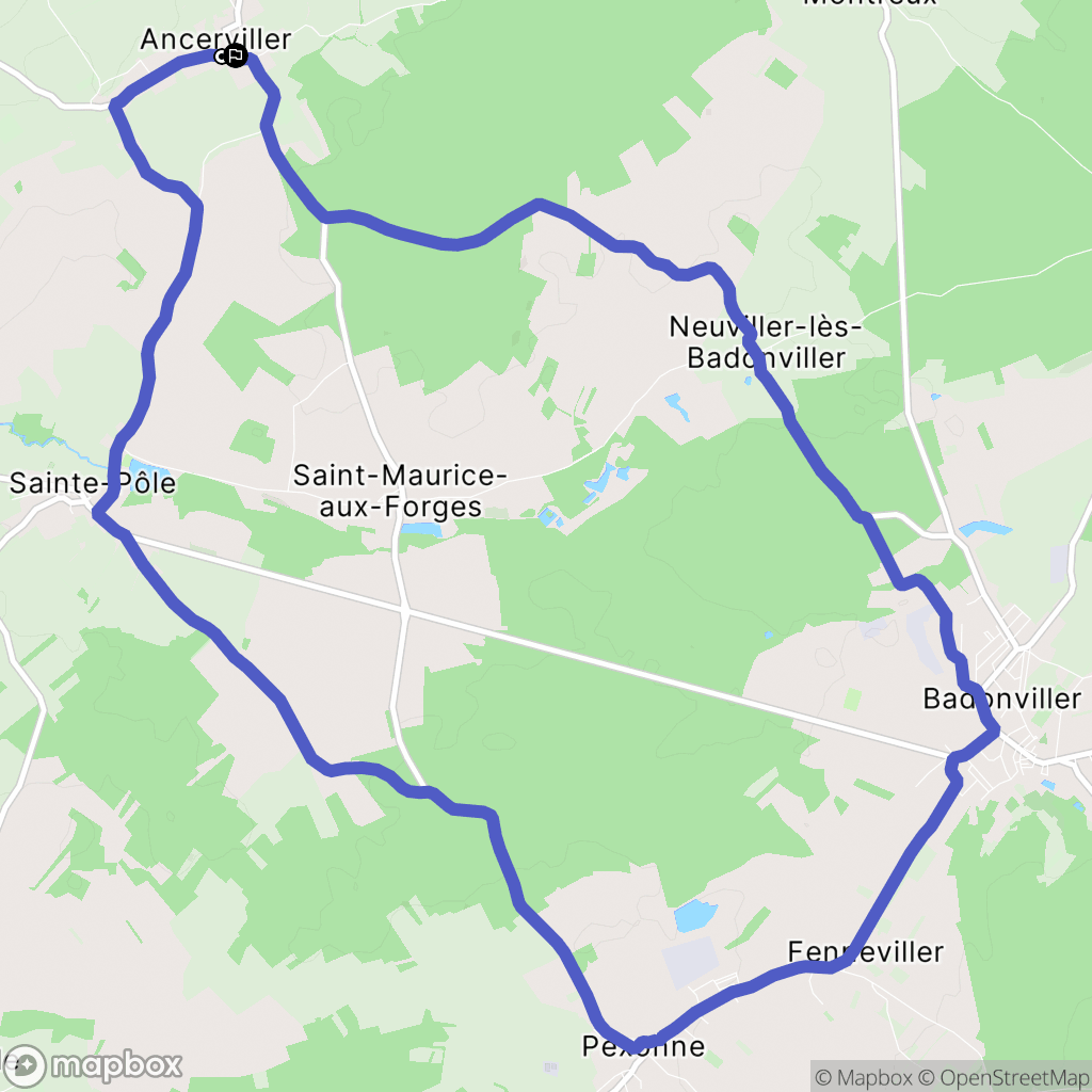 Ancerviller : carte du parcours de randonnée - France