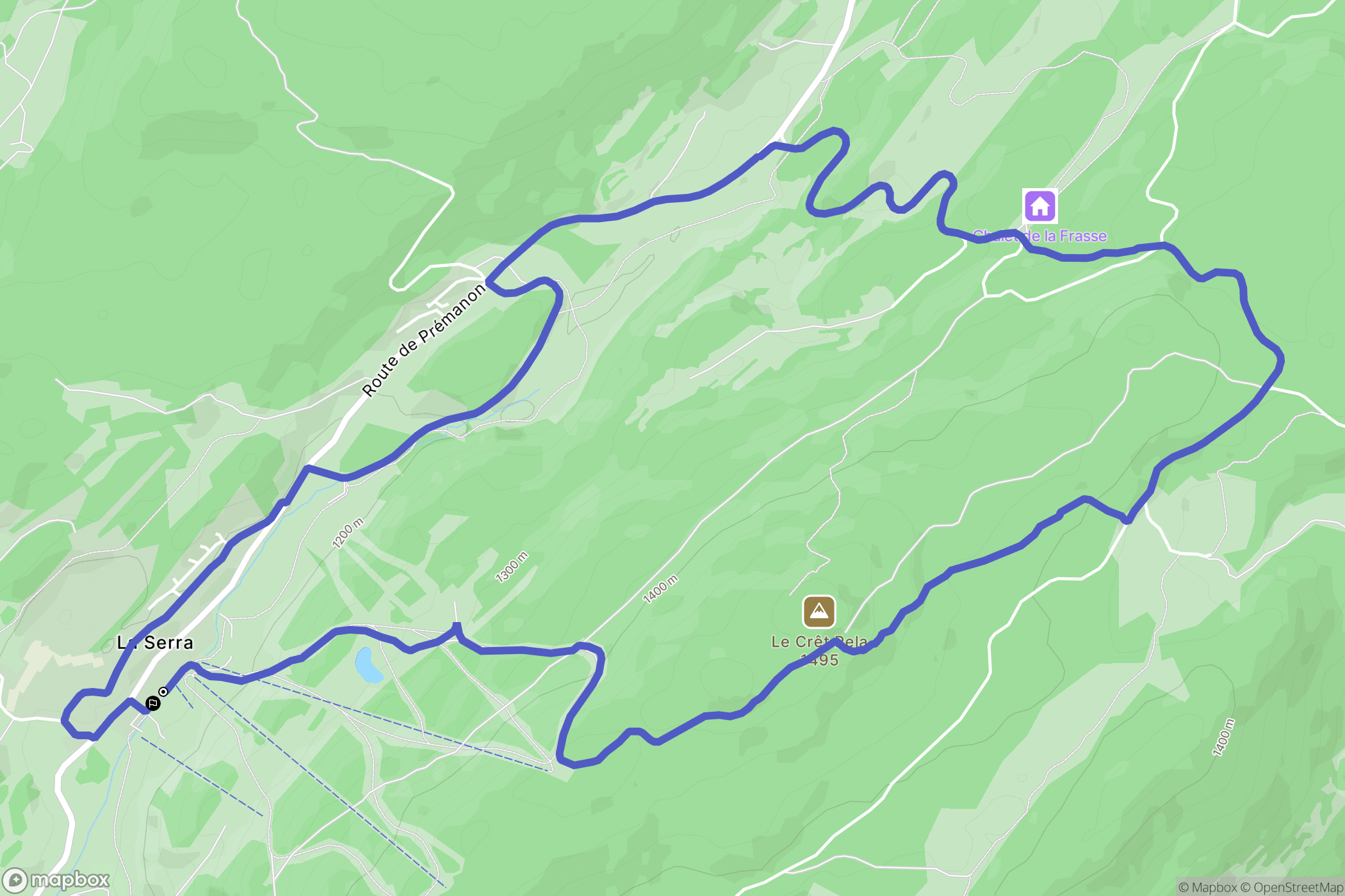 Serra : carte du parcours de randonnée - France