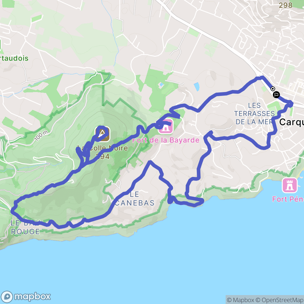 Carqueiranne : carte du parcours de randonnée - France