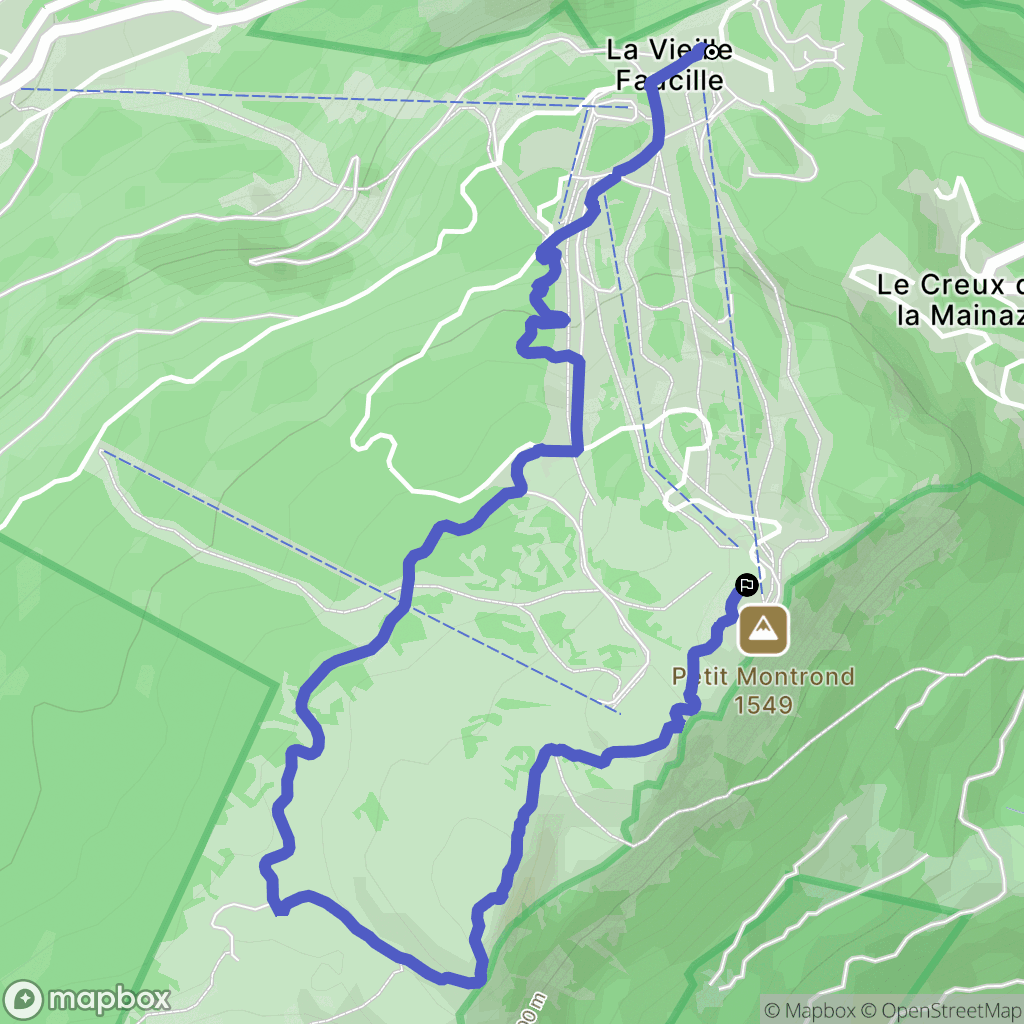 Mijoux : carte du parcours de randonnée - France
