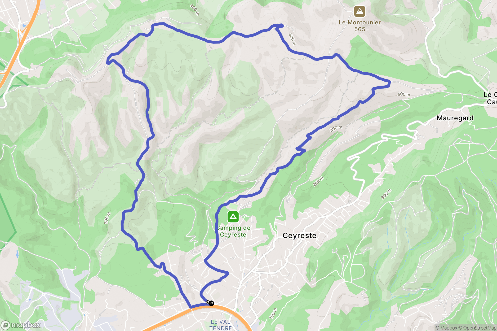 Ceyreste : carte du parcours de randonnée - France