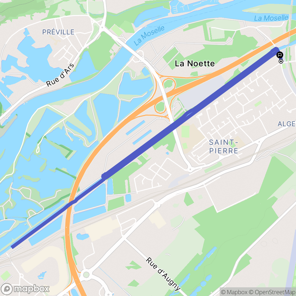Moulins-lès-Metz : carte du parcours de randonnée - France