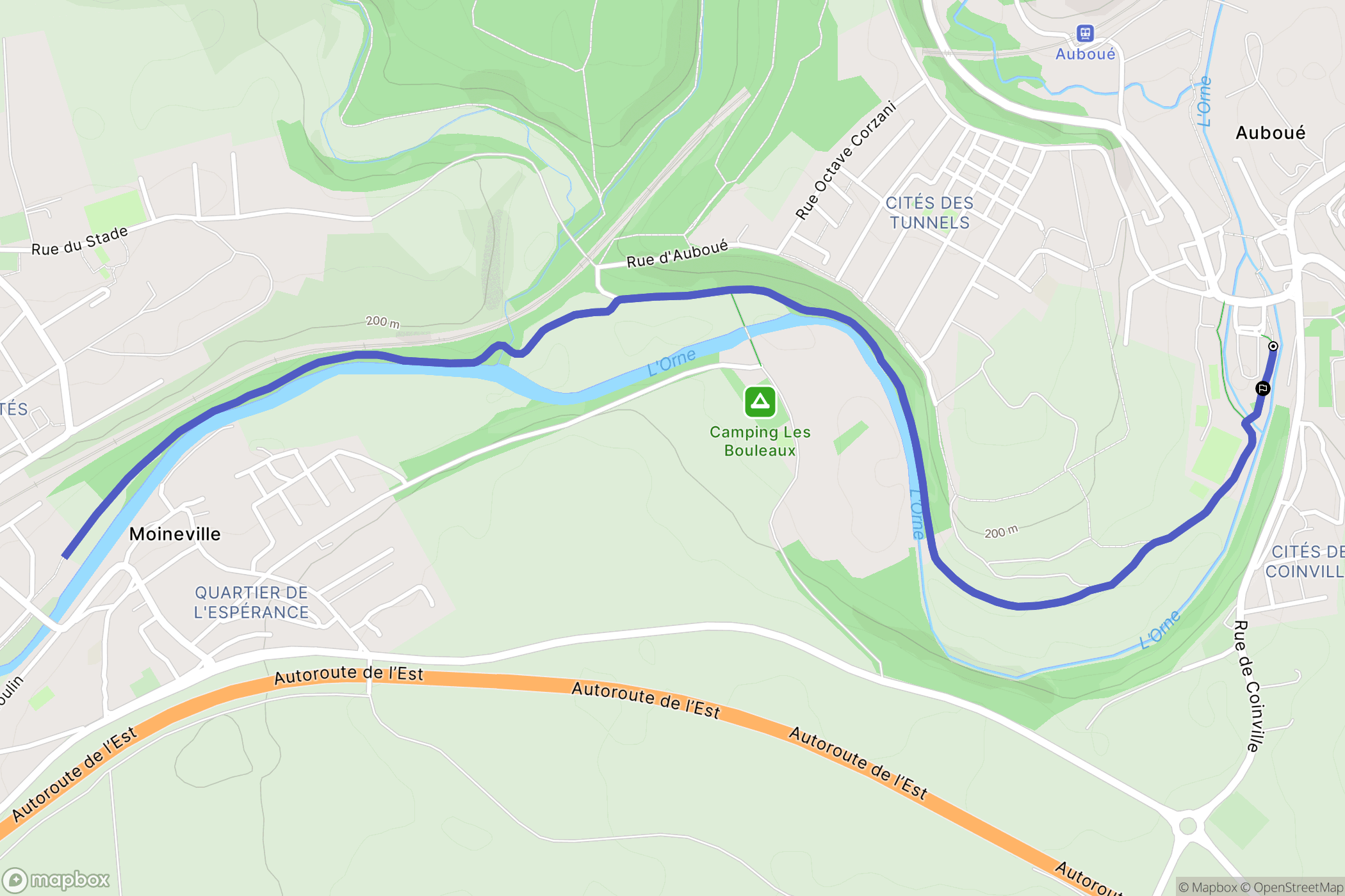 Auboué : carte du parcours de randonnée - France
