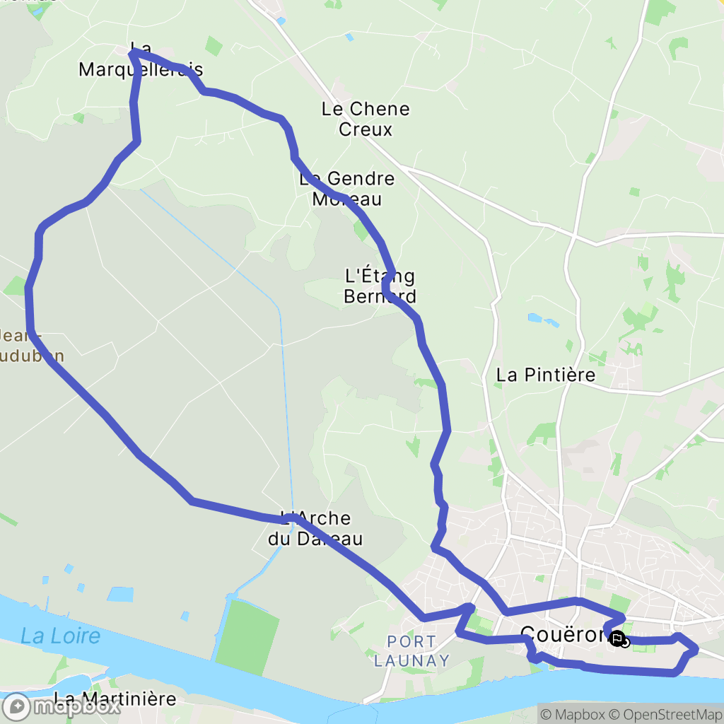 Couëron : carte du parcours de randonnée - France