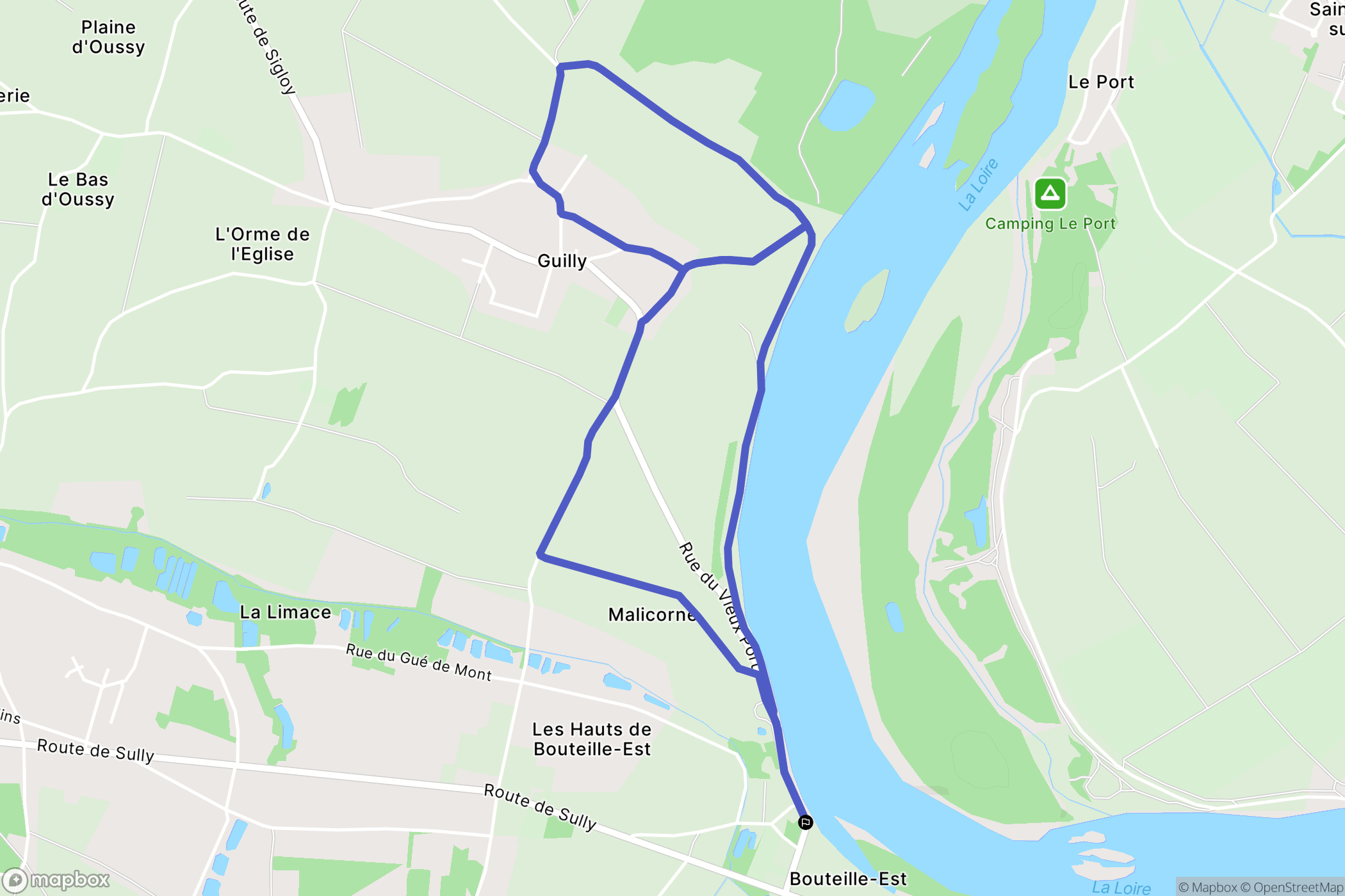 Guilly : carte du parcours de randonnée - France