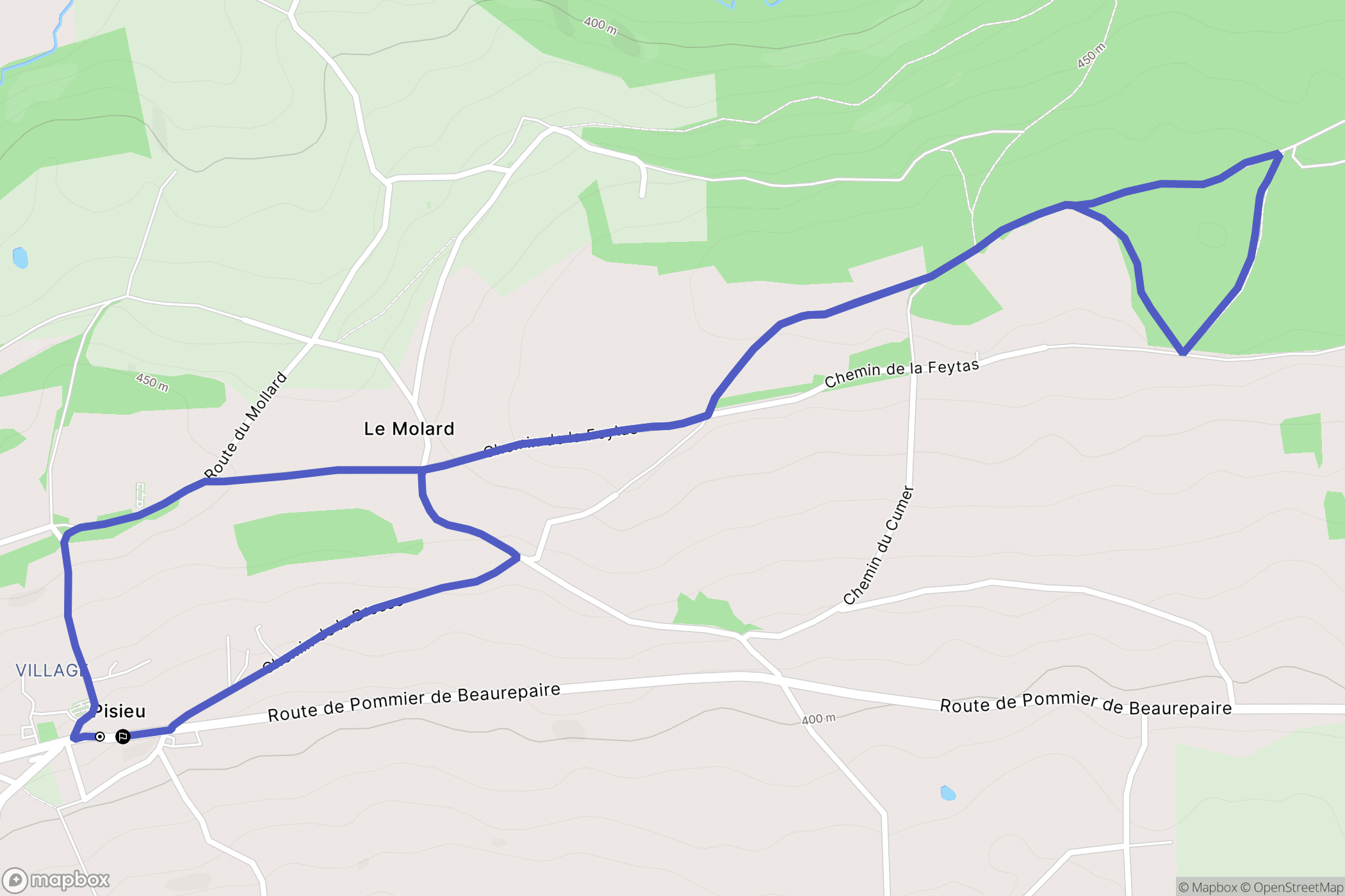 Pisieu : carte du parcours de randonnée - France