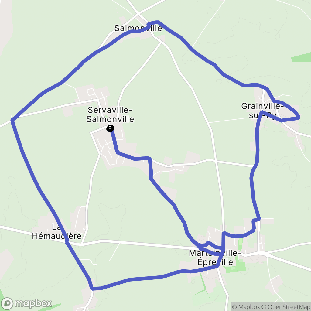 Servaville-Salmonville : carte du parcours de randonnée - France