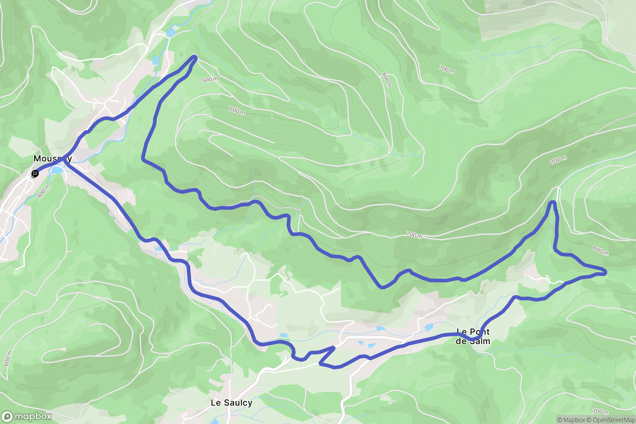 Moussey : carte du parcours de randonnée - France