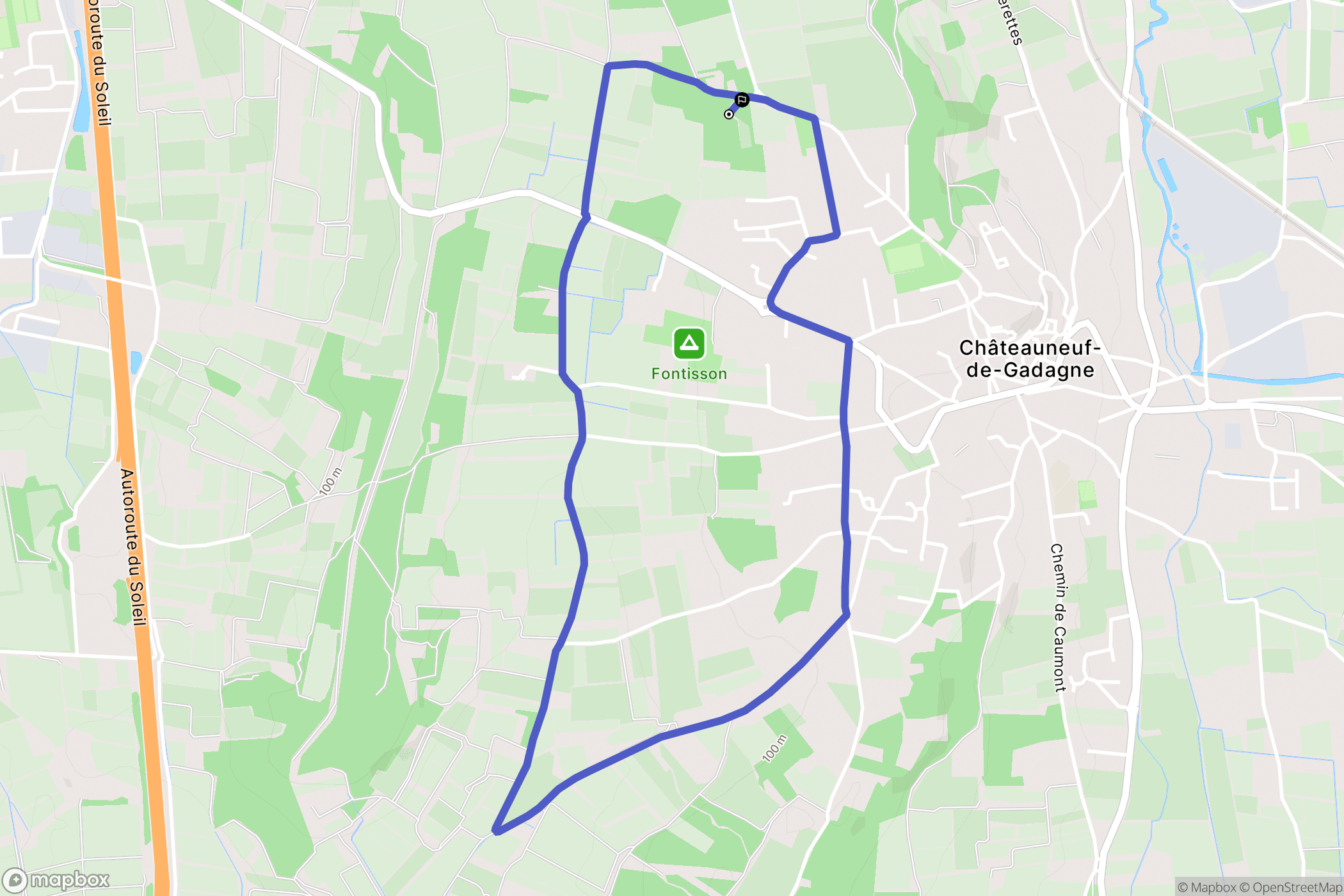 Châteauneuf-de-Gadagne : carte du parcours de randonnée - France