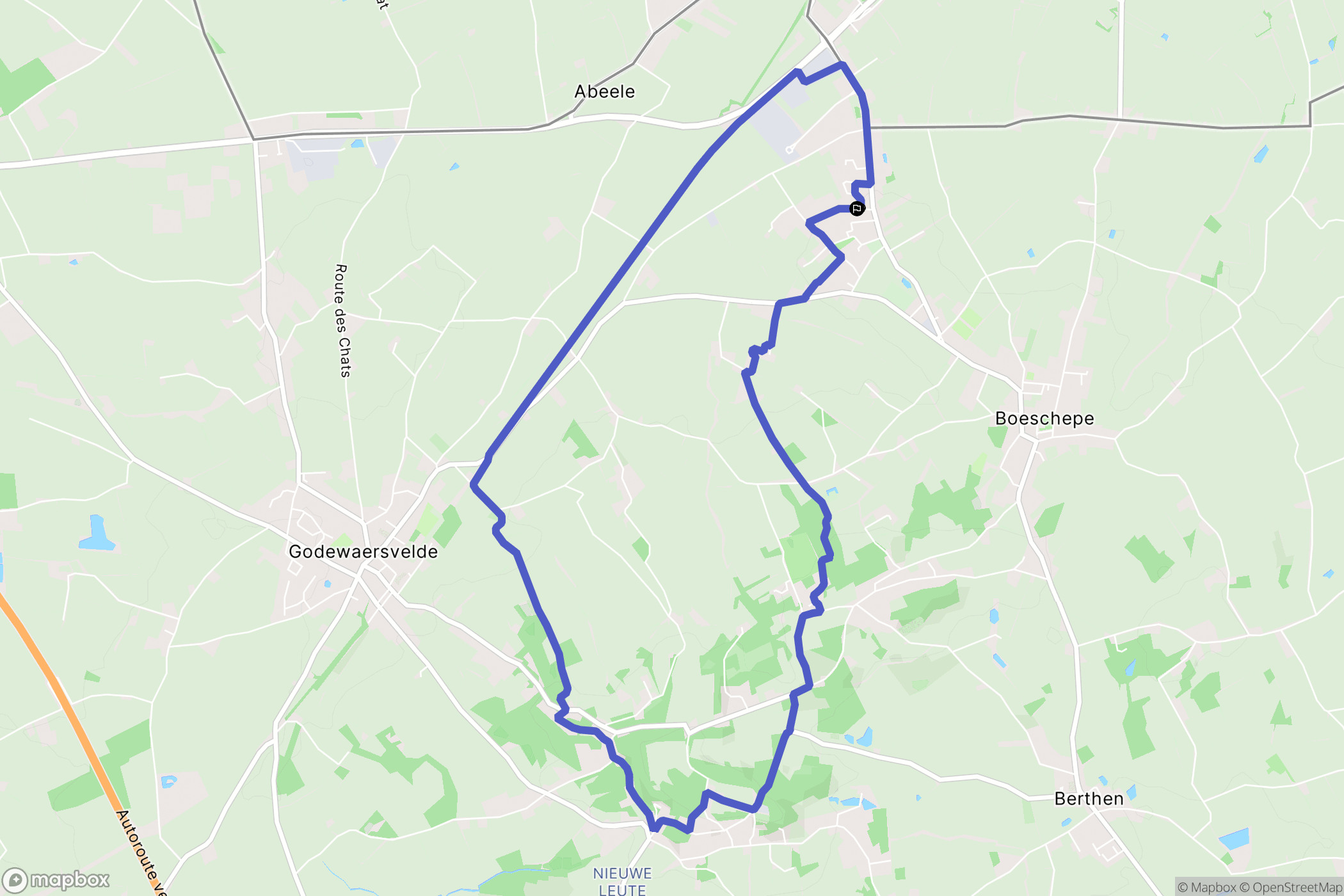 Boeschepe : carte du parcours de randonnée - France