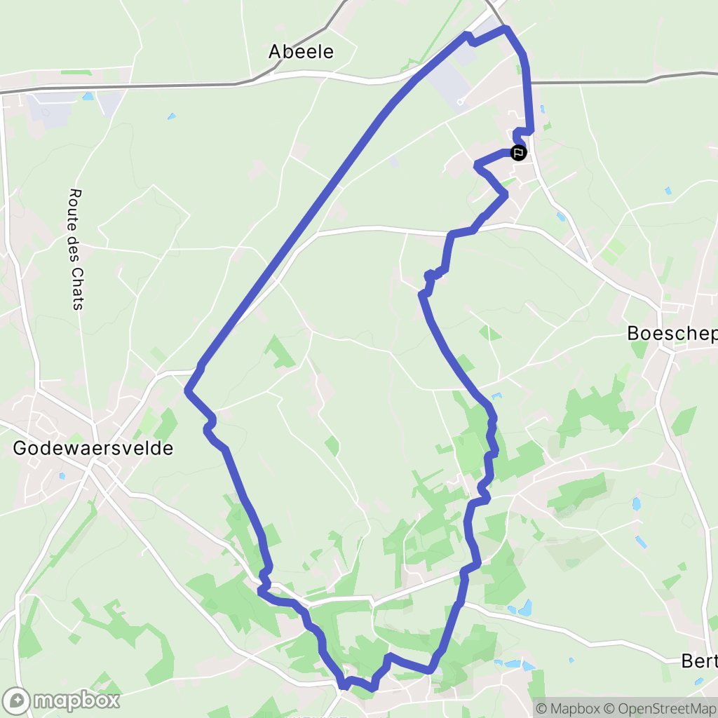 Boeschepe : carte du parcours de randonnée - France