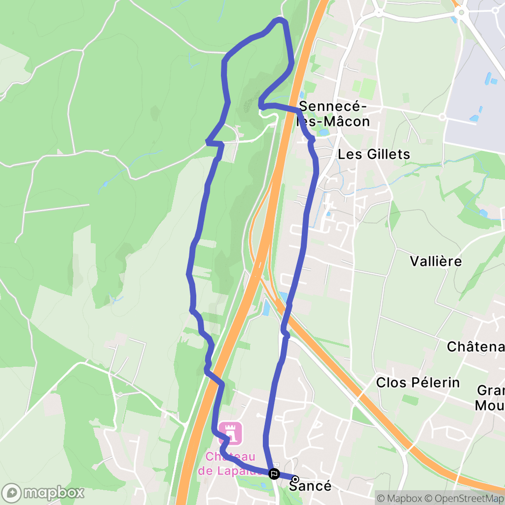 Sancé : carte du parcours de randonnée - France