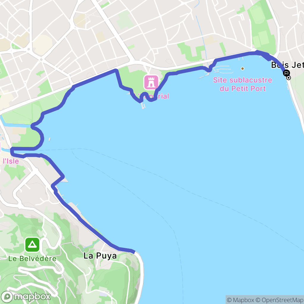Annecy : carte du parcours de randonnée - France