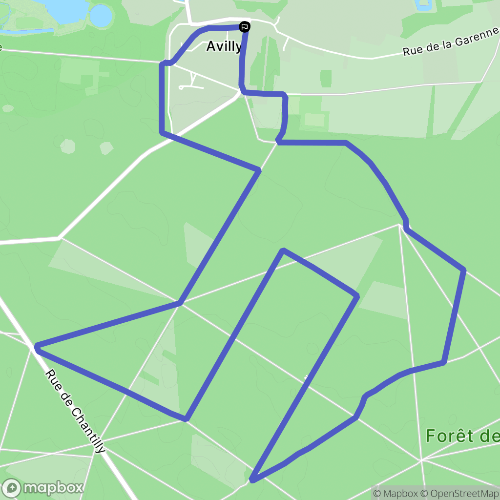 Avilly : carte du parcours de randonnée - France