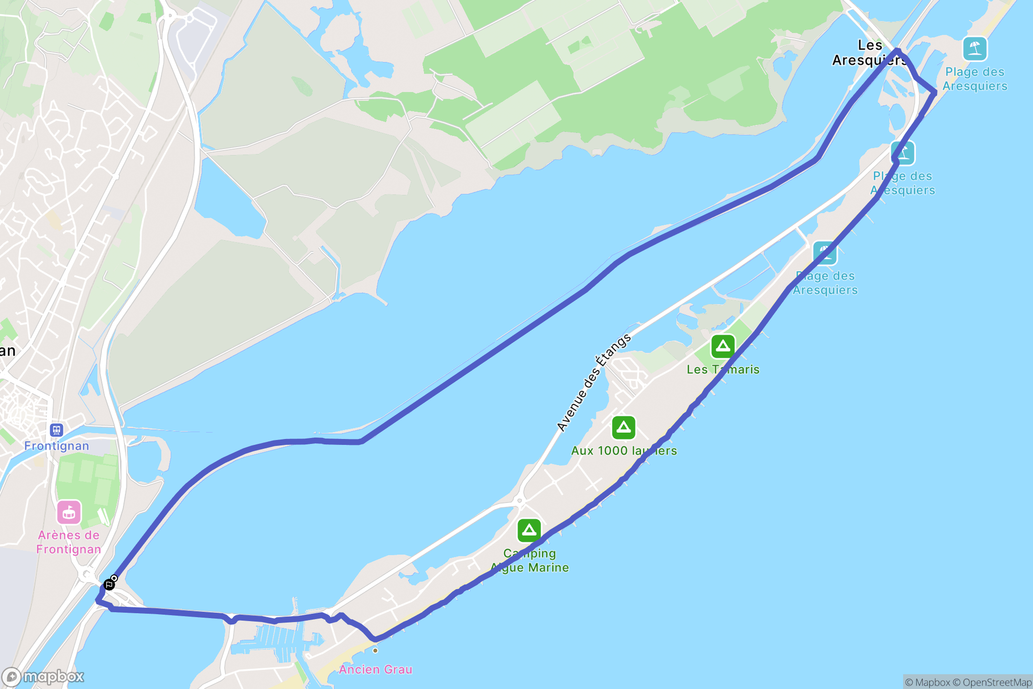 Frontignan : carte du parcours de randonnée - France