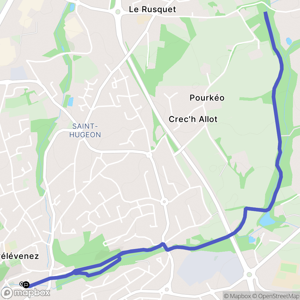 Lannion : carte du parcours de randonnée - France