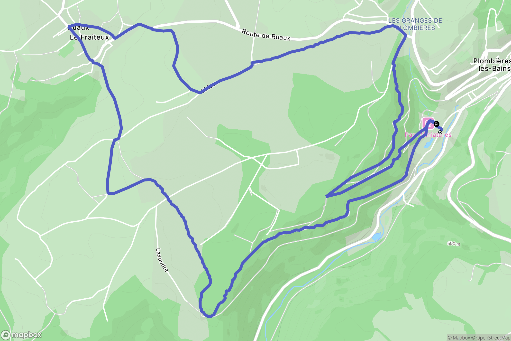 Plombières-les-Bains : carte du parcours de randonnée - France
