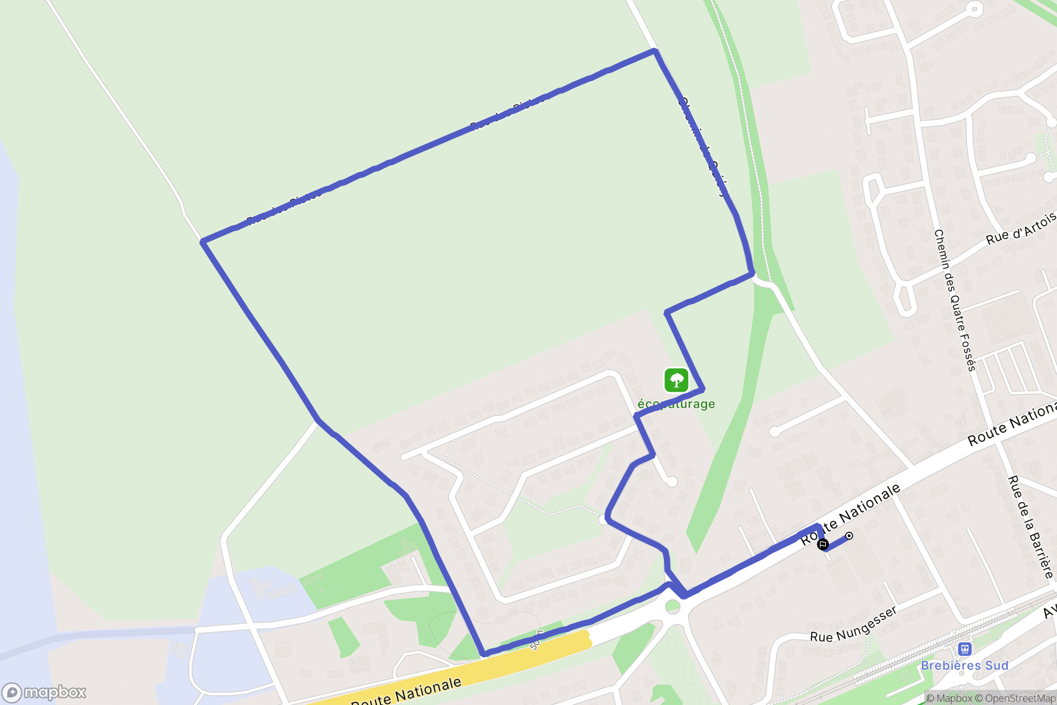 Brebières : carte du parcours de randonnée - France