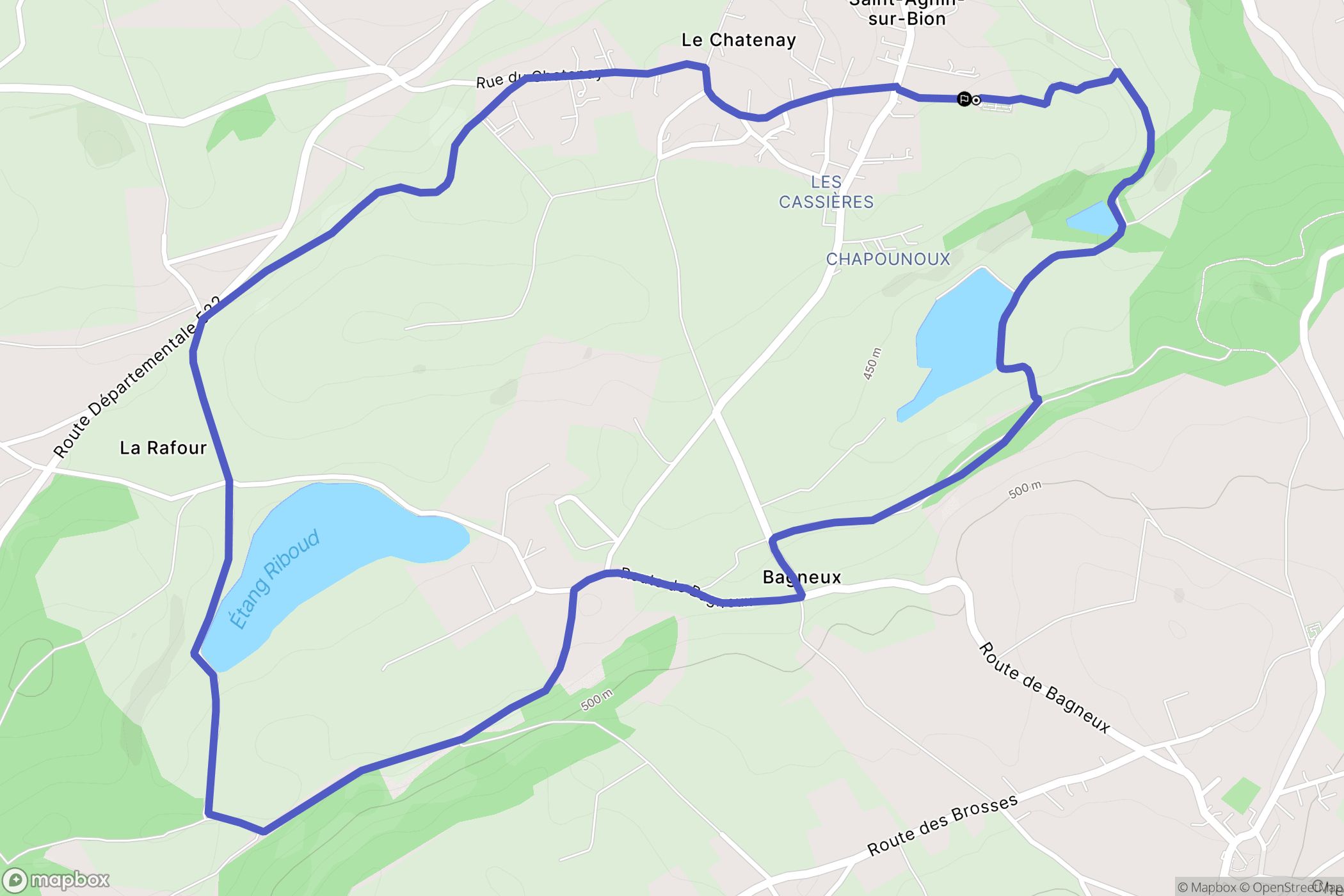 Saint-Agnin-sur-Bion : carte du parcours de randonnée - France