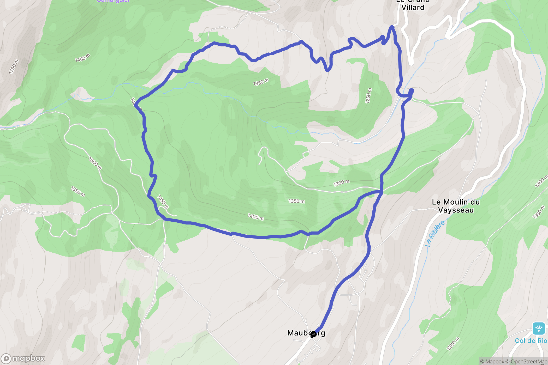 Le Dévoluy : carte du parcours de randonnée - France