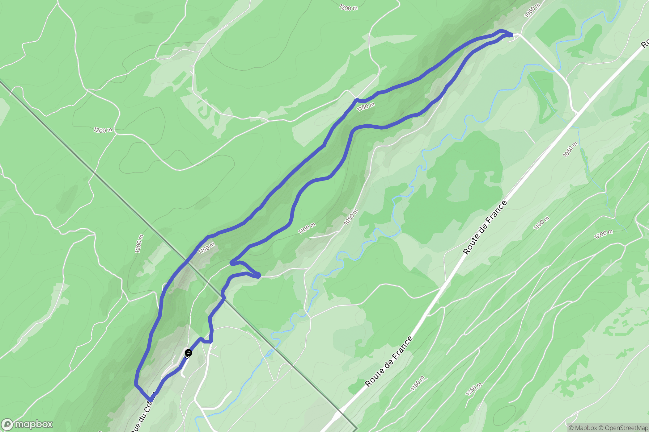 Bois-d'Amont : carte du parcours de randonnée - France