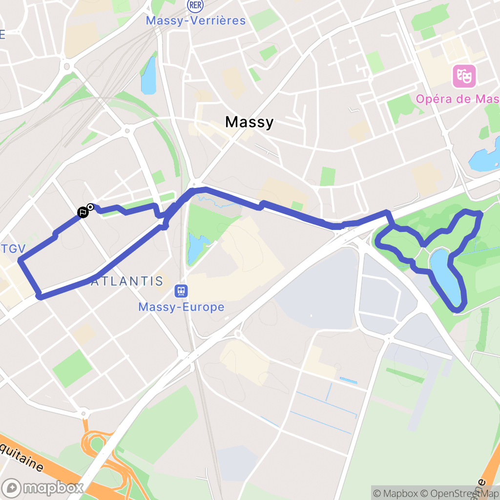 Massy : carte du parcours de randonnée - France