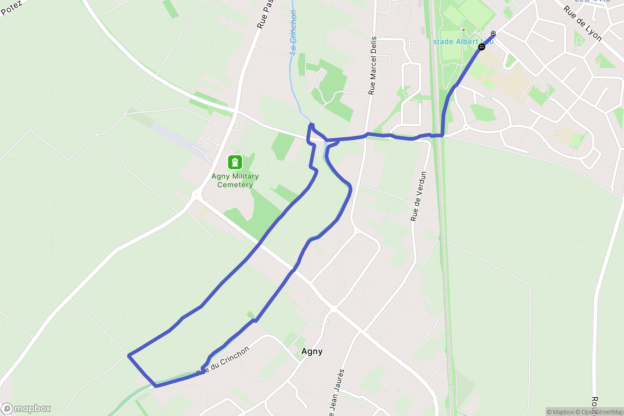 Arras : carte du parcours de randonnée - France