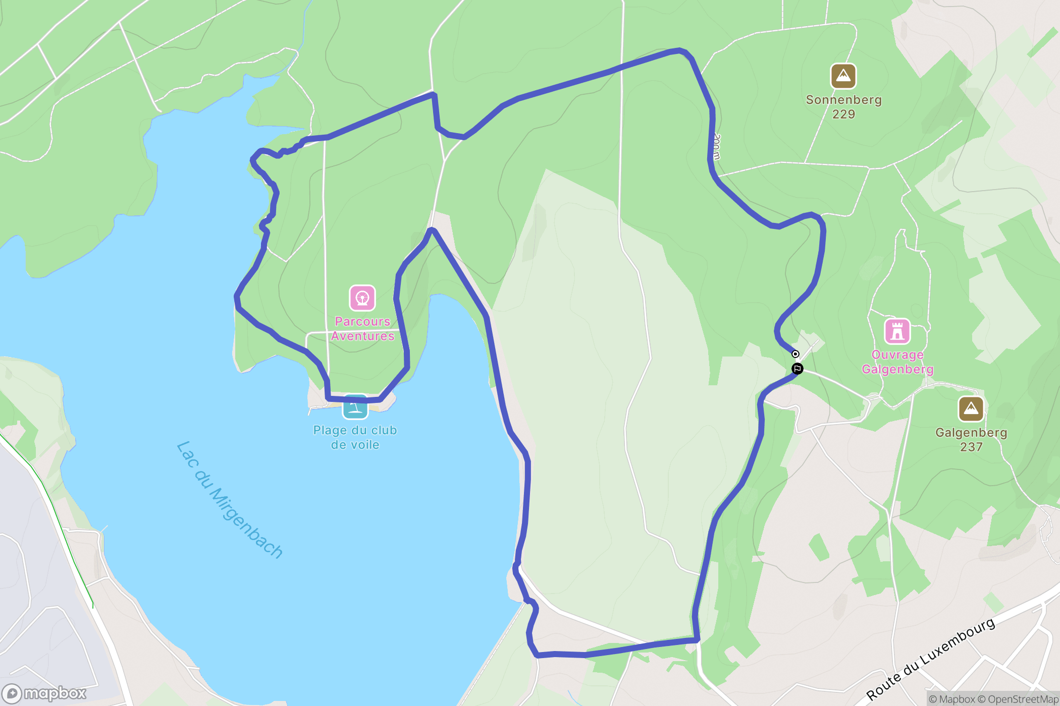 Sentzich : carte du parcours de randonnée - France