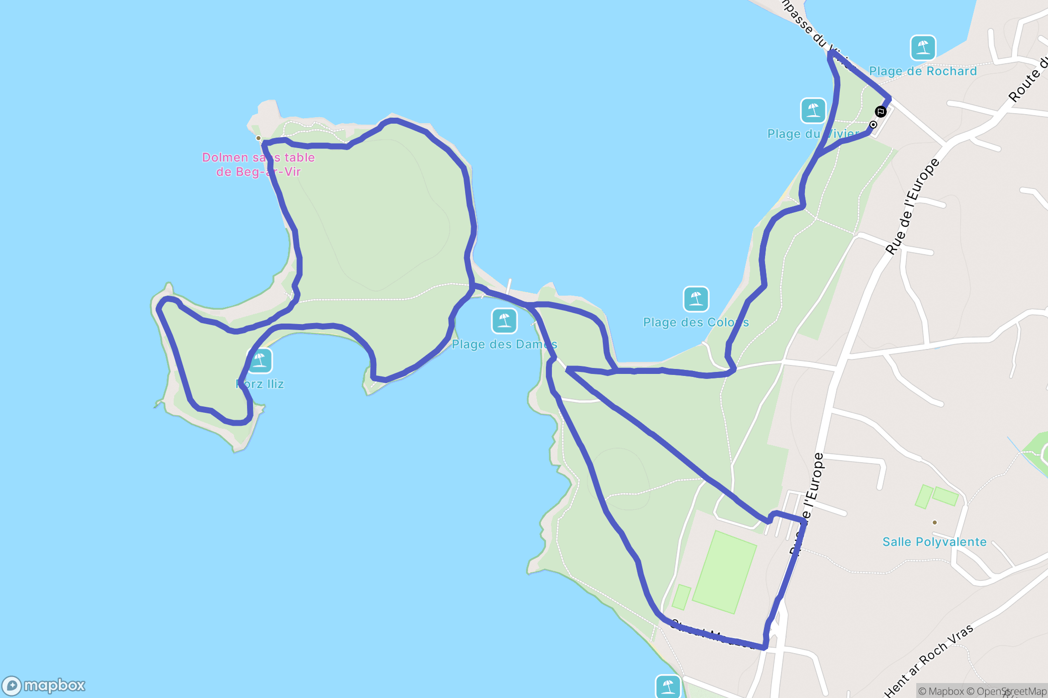 Porspoder : carte du parcours de randonnée - France