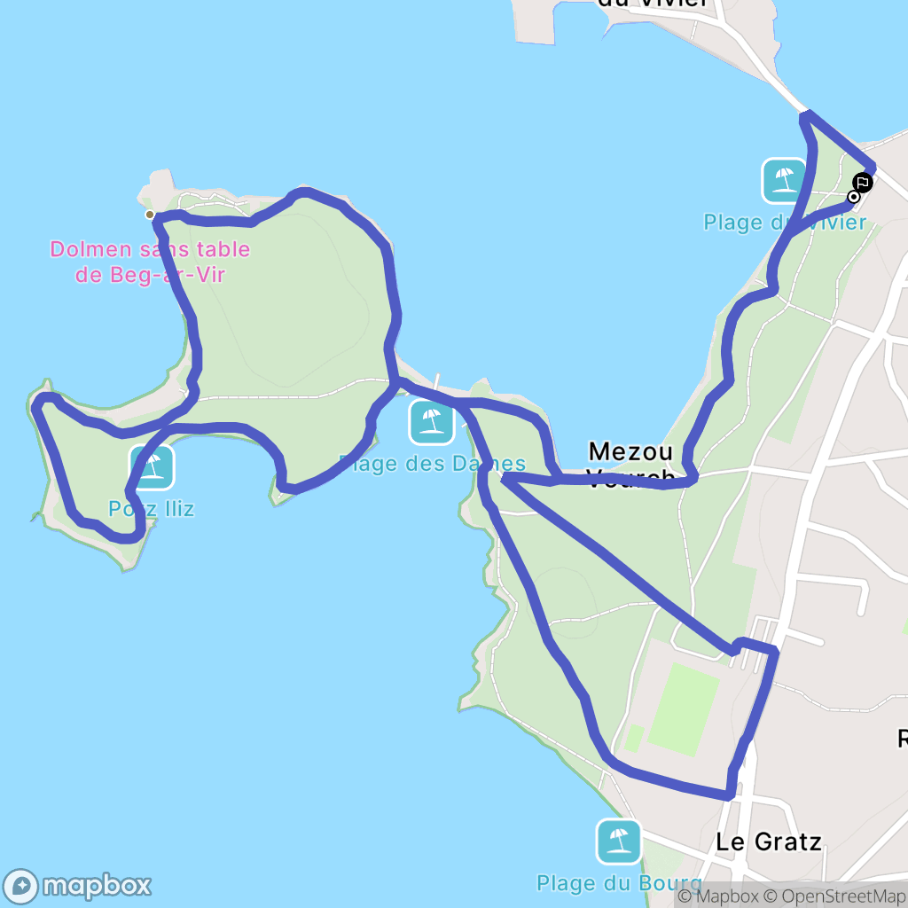 Porspoder : carte du parcours de randonnée - France