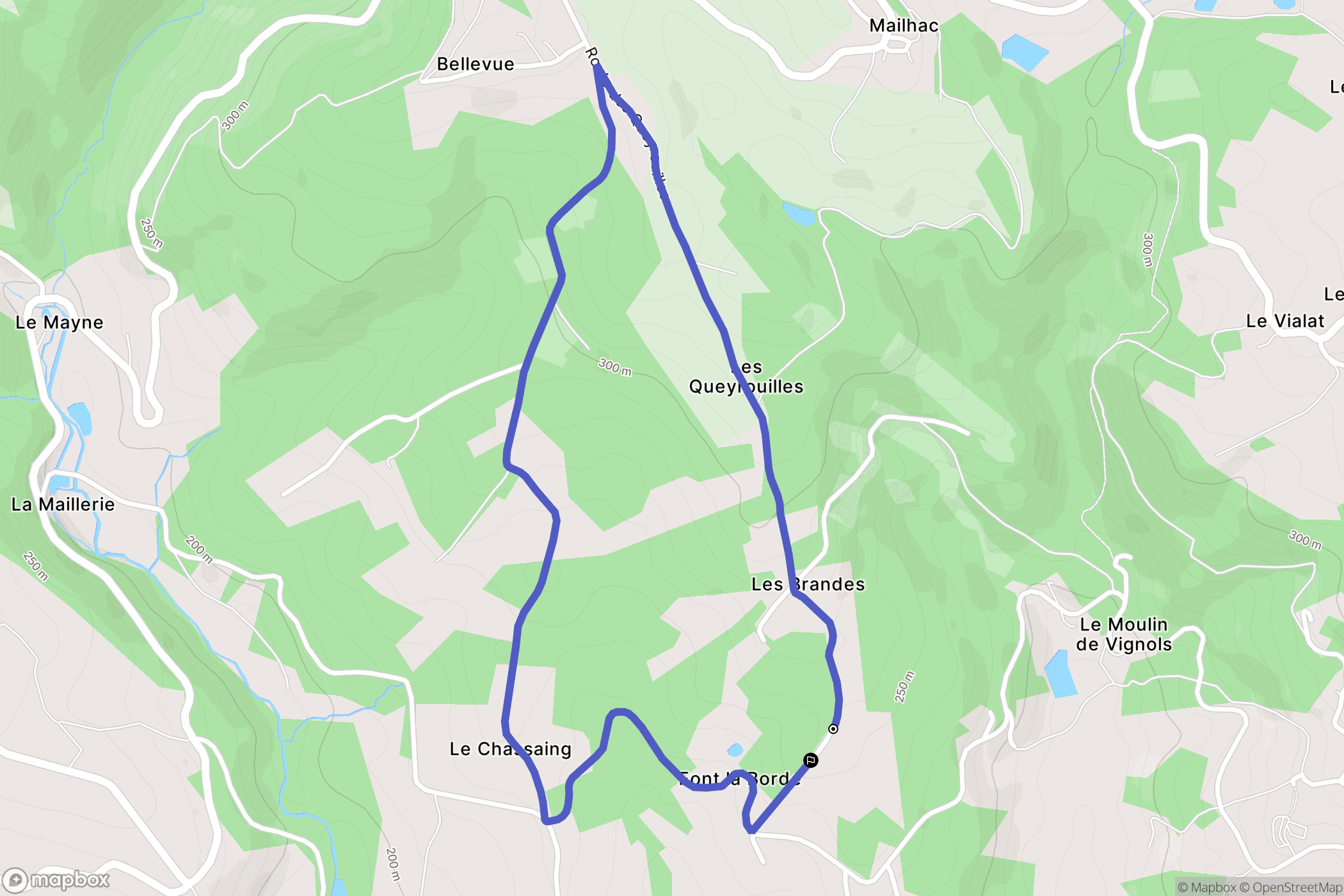Vignols : carte du parcours de randonnée - France