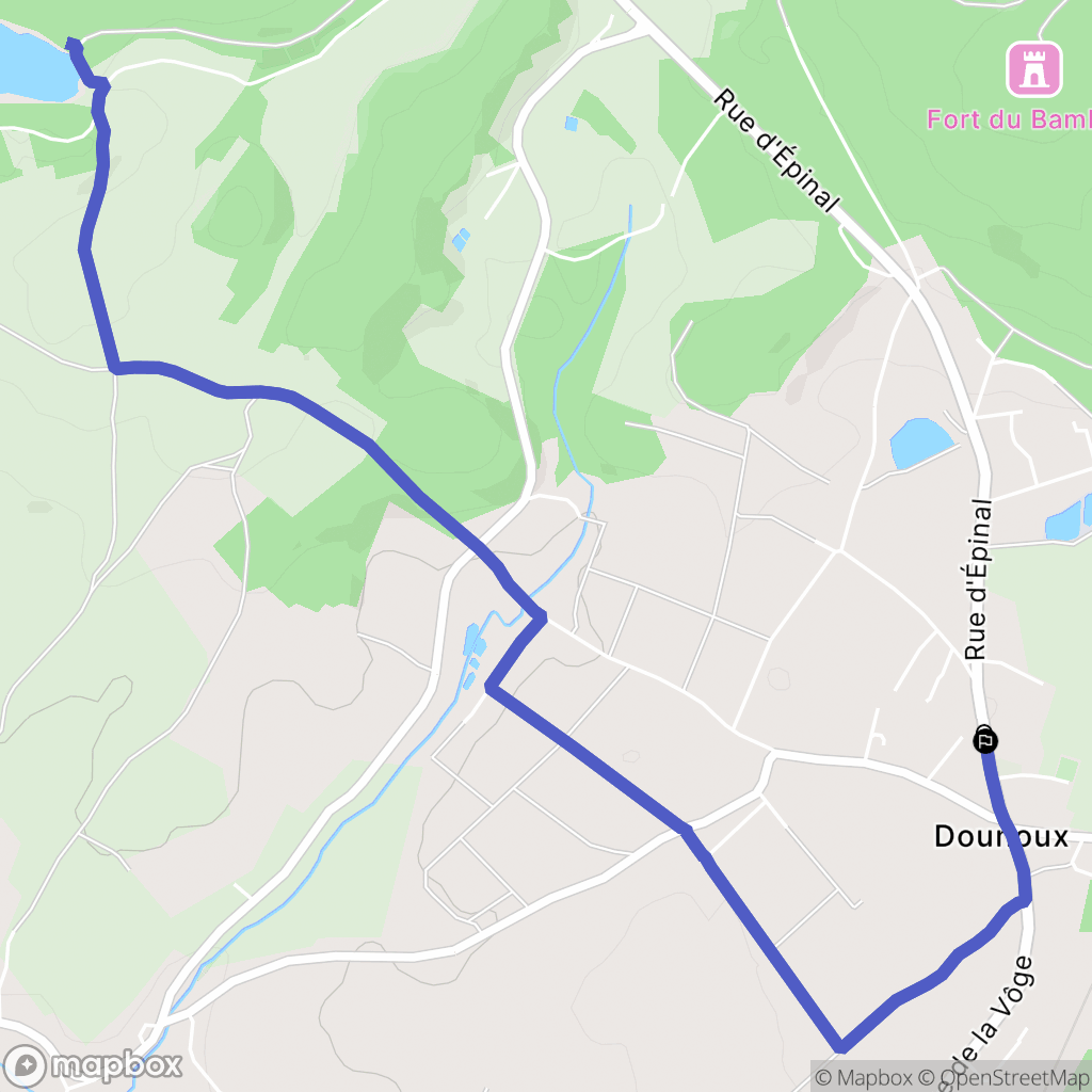 Dounoux : carte du parcours de randonnée - France