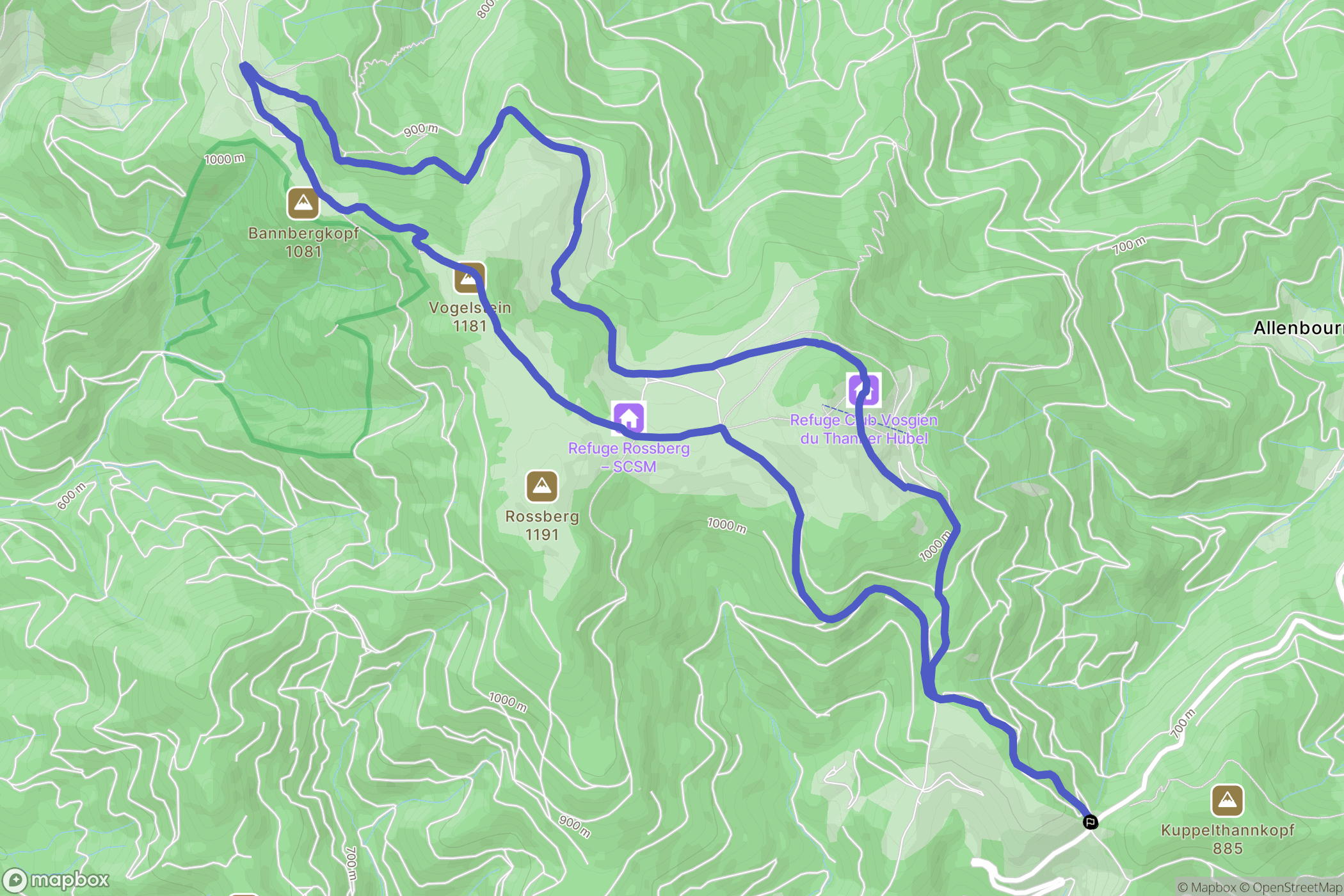 Bourbach le Haut : carte du parcours de randonnée - France